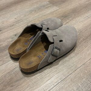 Grey Birkenstock Clogs